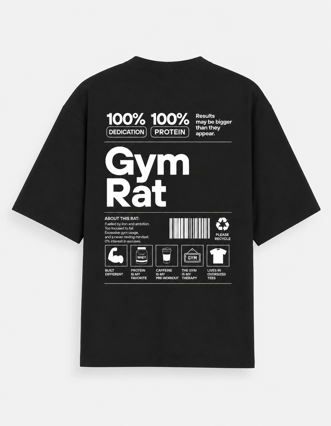 Gym Rat Oversized T-Shirt for Gym